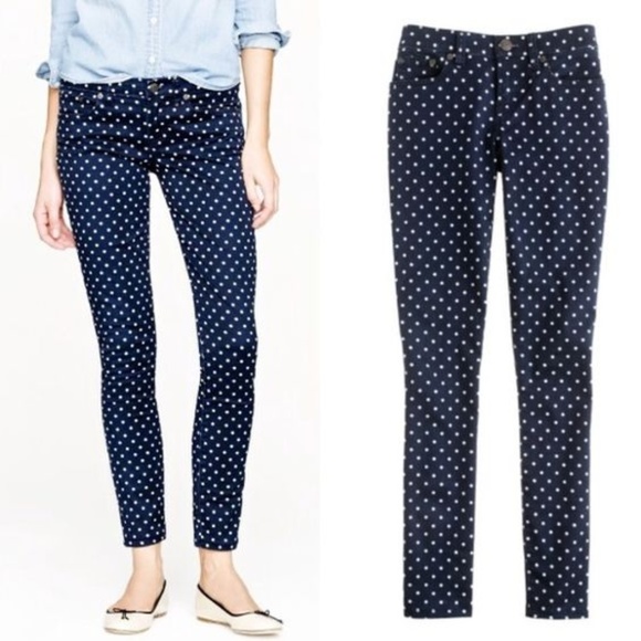 J. Crew Polka Dot Toothpick Ankle - Picture 1 of 7